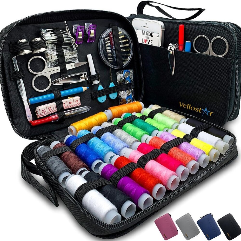Sewing Kit for Adults & Beginners - A Portable Hand Needle and Thread Kit with E